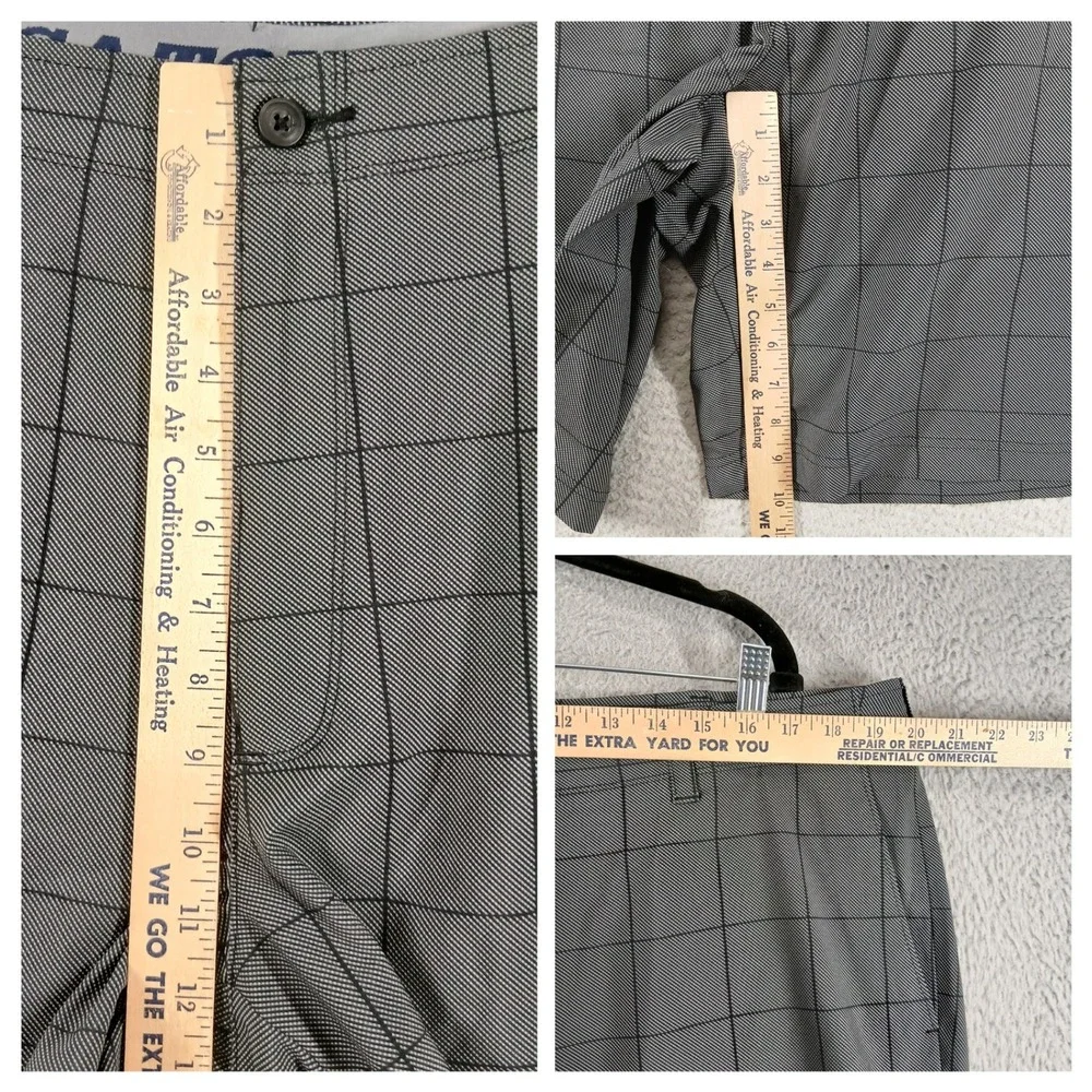 PGA TOUR Golf Shorts Active Waistband Stretch Accessory Pocket 40 Grey Plaid NWT